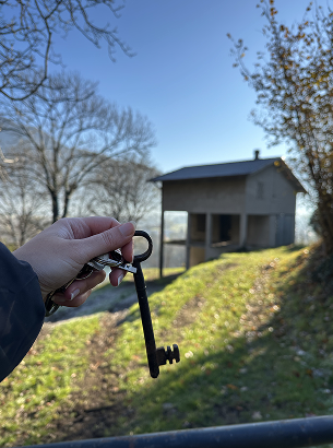 Our journey photo: first look at the property