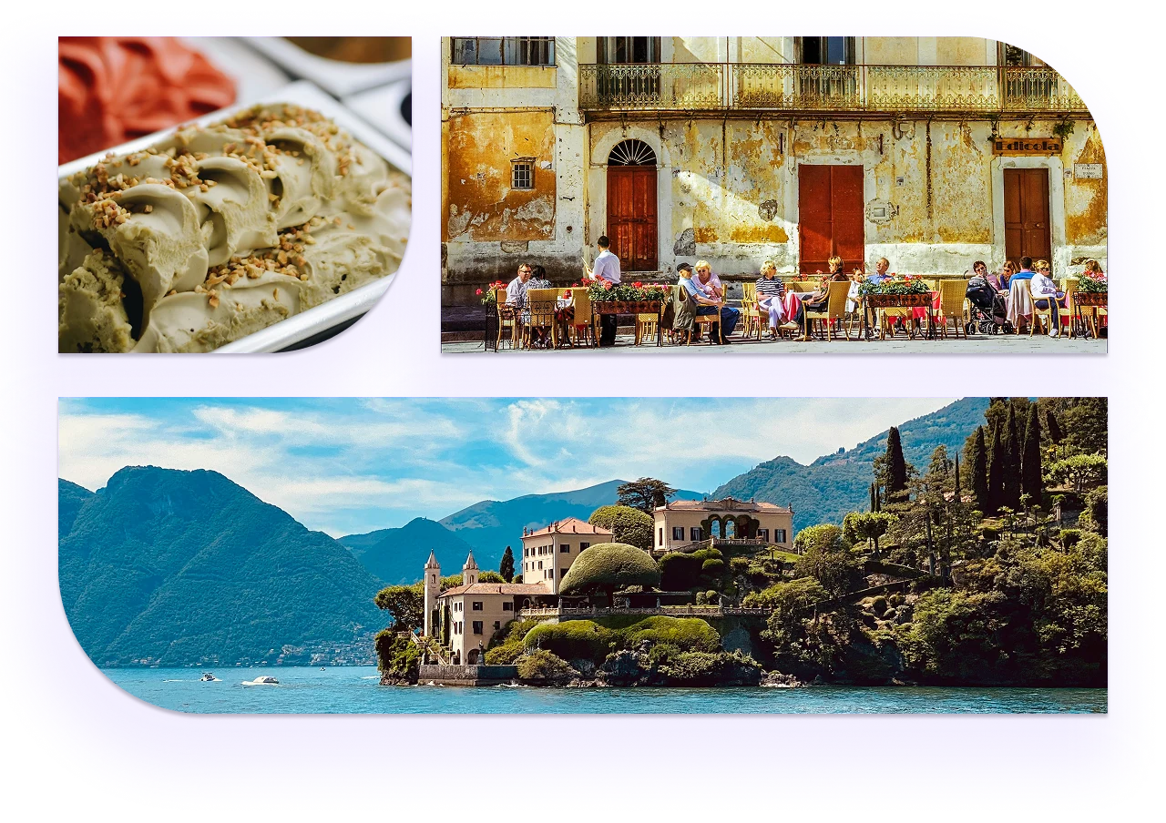 Highlights of food, architecture, and landscape from Northern Italy